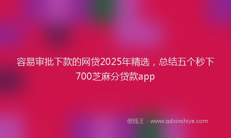 容易审批下款的网贷2025年精选，总结五个秒下700芝麻分贷款app