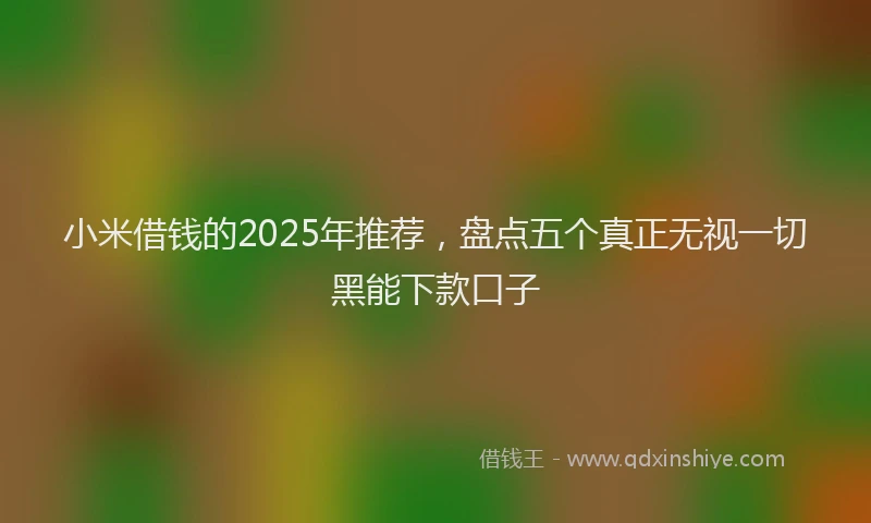 小米借钱的2025年推荐，盘点五个真正无视一切黑能下款口子