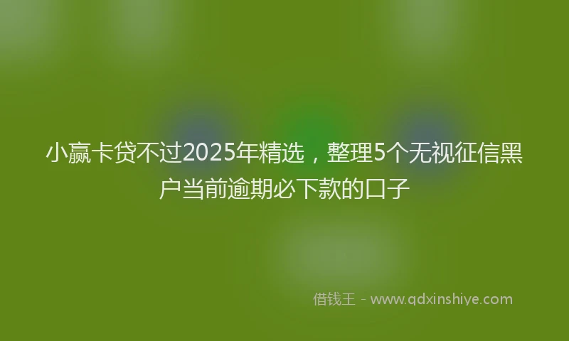 小赢卡贷不过2025年精选，整理5个无视征信黑户当前逾期必下款的口子
