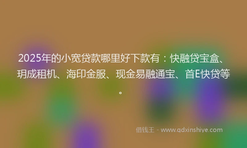 2025年的小宽贷款哪里好下款有：快融贷宝盒、玥成租机、海印金服、现金易融通宝、首E快贷等。
