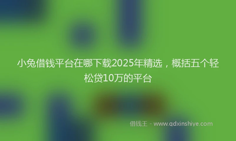 小兔借钱平台在哪下载2025年精选，概括五个轻松贷10万的平台