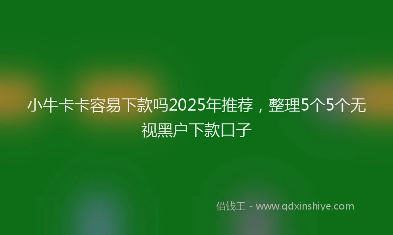 小牛卡卡容易下款吗2025年推荐，整理5个5个无视黑户下款口子