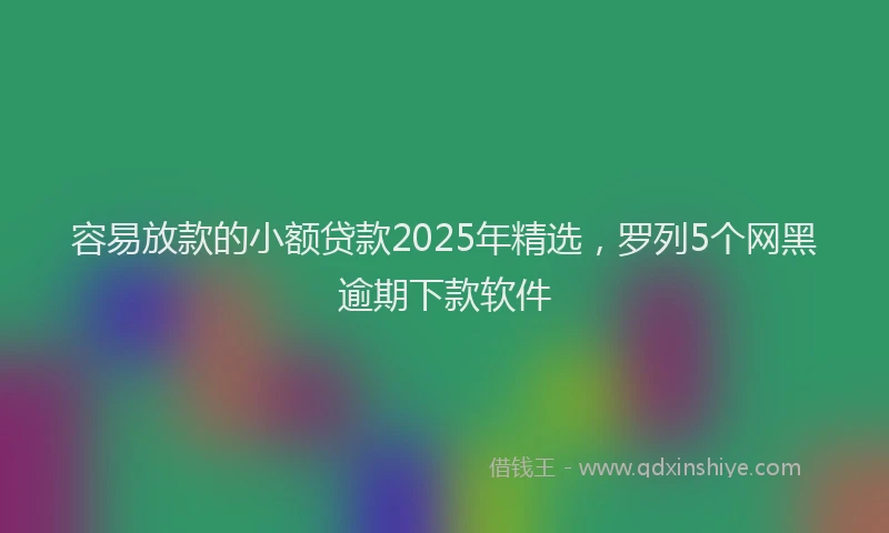 容易放款的小额贷款2025年精选，罗列5个网黑逾期下款软件