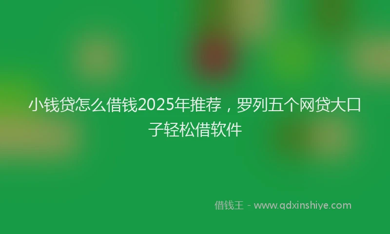 小钱贷怎么借钱2025年推荐，罗列五个网贷大口子轻松借软件