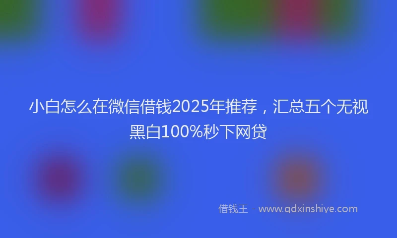 小白怎么在微信借钱2025年推荐，汇总五个无视黑白100%秒下网贷