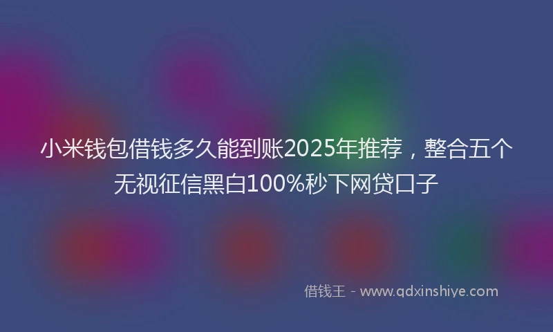 小米钱包借钱多久能到账2025年推荐，整合五个无视征信黑白100%秒下网贷口子