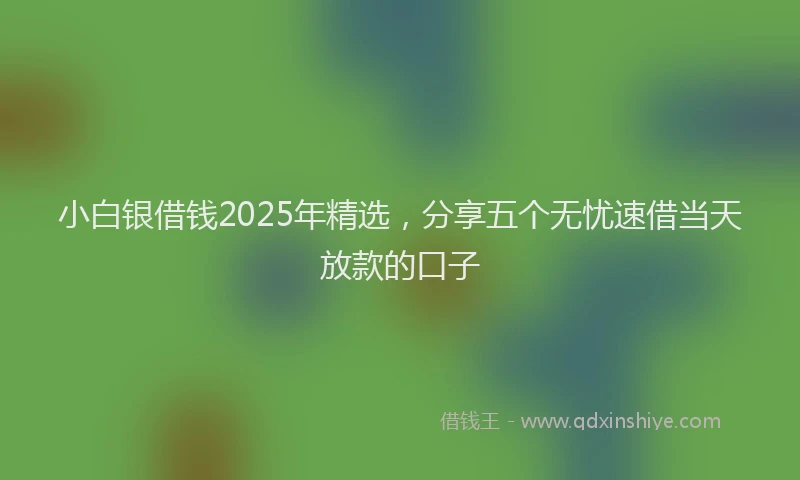 小白银借钱2025年精选，分享五个无忧速借当天放款的口子