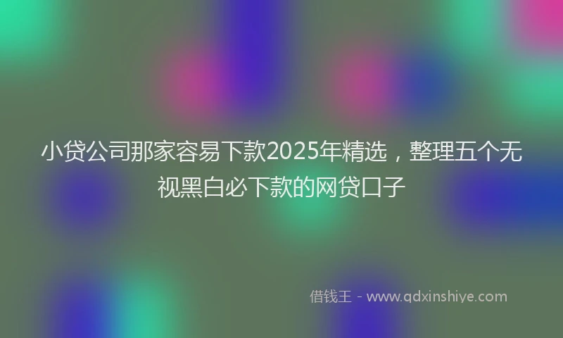 小贷公司那家容易下款2025年精选，整理五个无视黑白必下款的网贷口子