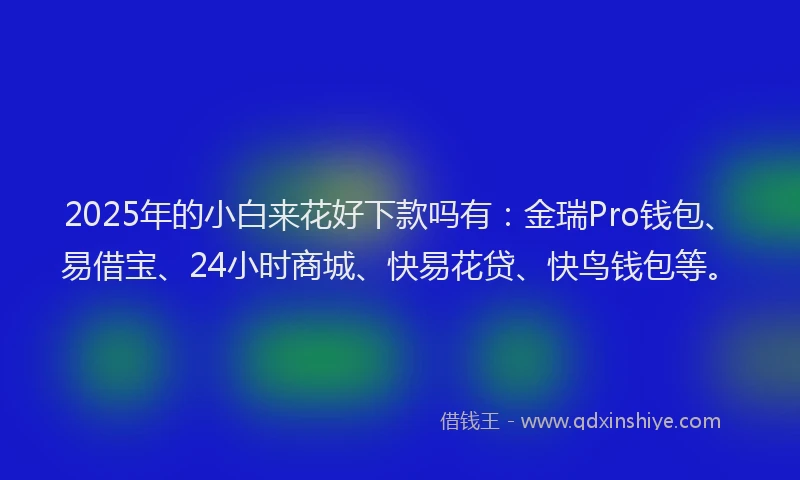 2025年的小白来花好下款吗有：金瑞Pro钱包、易借宝、24小时商城、快易花贷、快鸟钱包等。