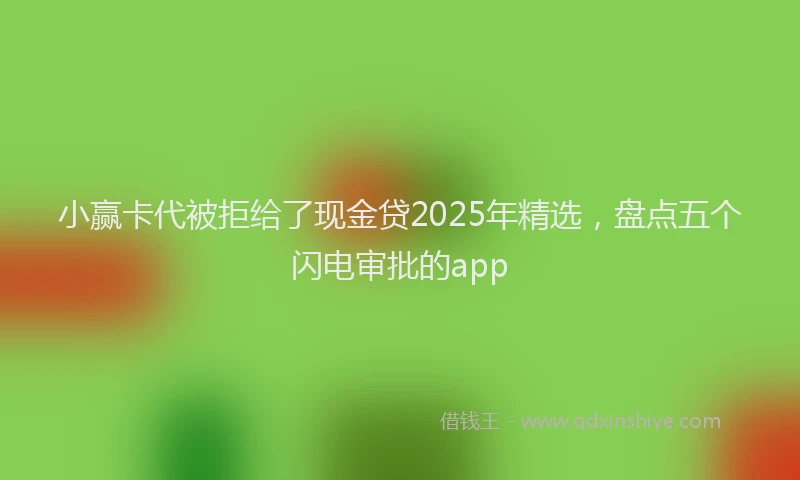 小赢卡代被拒给了现金贷2025年精选，盘点五个闪电审批的app