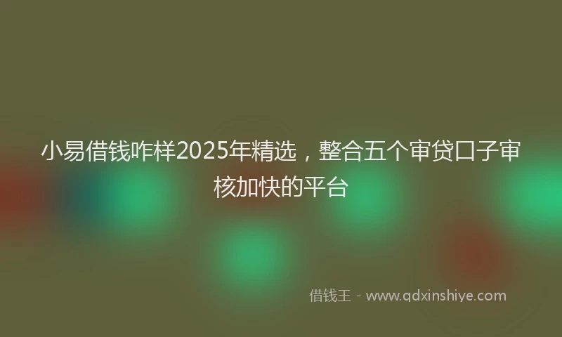 小易借钱咋样2025年精选，整合五个审贷口子审核加快的平台