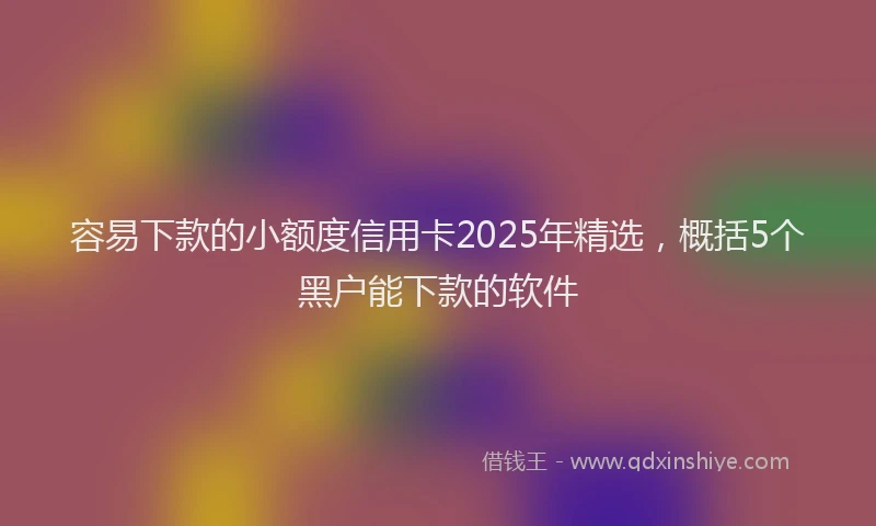 容易下款的小额度信用卡2025年精选，概括5个黑户能下款的软件