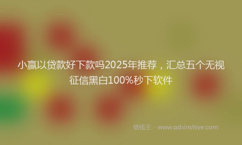 小赢以贷款好下款吗2025年推荐，汇总五个无视征信黑白100%秒下软件