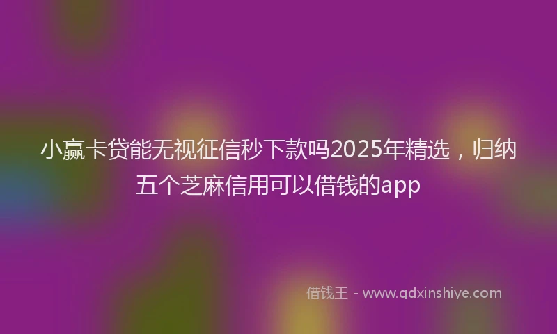 小赢卡贷能无视征信秒下款吗2025年精选，归纳五个芝麻信用可以借钱的app