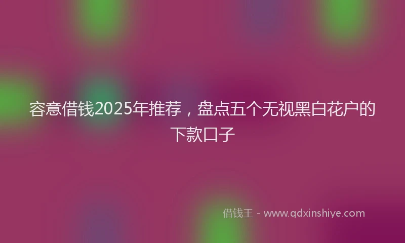 容意借钱2025年推荐，盘点五个无视黑白花户的下款口子