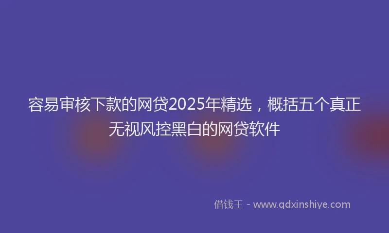 容易审核下款的网贷2025年精选，概括五个真正无视风控黑白的网贷软件