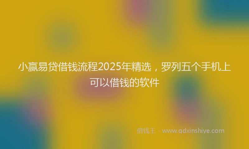 小赢易贷借钱流程2025年精选，罗列五个手机上可以借钱的软件