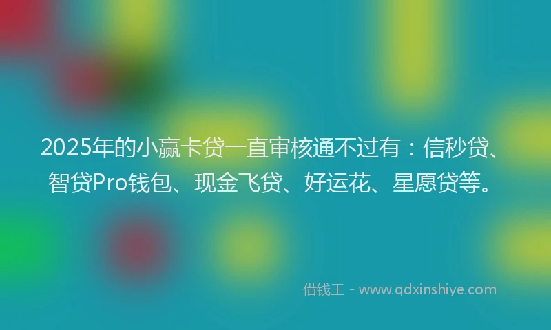 2025年的小赢卡贷一直审核通不过有：信秒贷、智贷Pro钱包、现金飞贷、好运花、星愿贷等。