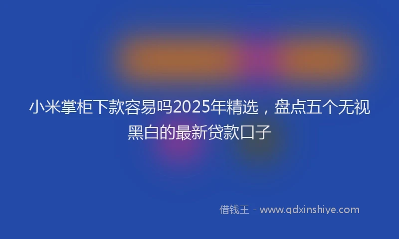 小米掌柜下款容易吗2025年精选，盘点五个无视黑白的最新贷款口子