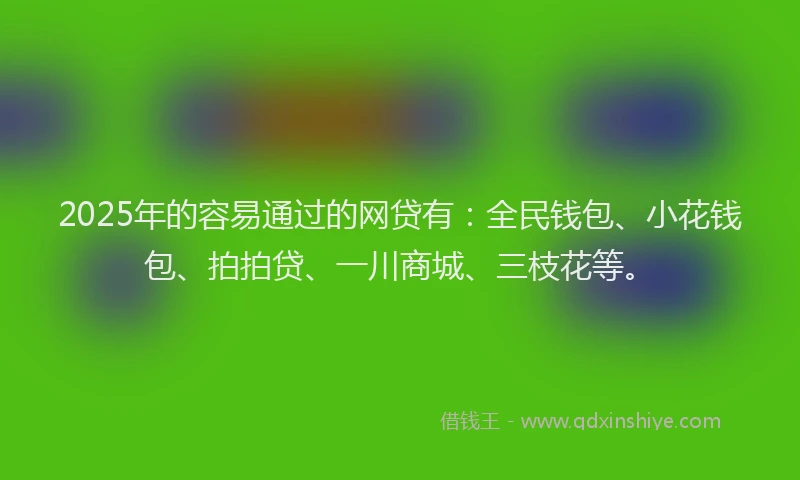2025年的容易通过的网贷有：全民钱包、小花钱包、拍拍贷、一川商城、三枝花等。