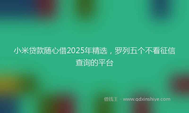 小米贷款随心借2025年精选，罗列五个不看征信查询的平台