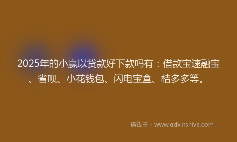 2025年的小赢以贷款好下款吗有：借款宝速融宝、省呗、小花钱包、闪电宝盒、桔多多等。