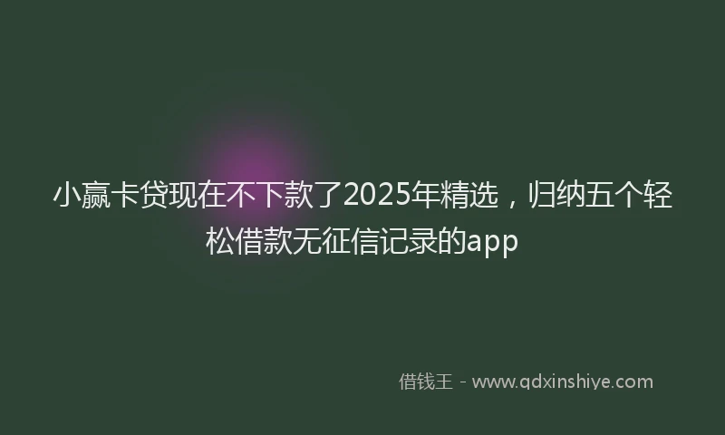 小赢卡贷现在不下款了2025年精选，归纳五个轻松借款无征信记录的app