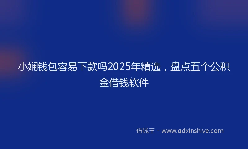 小娴钱包容易下款吗2025年精选，盘点五个公积金借钱软件