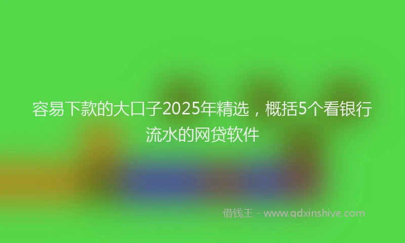 容易下款的大口子2025年精选，概括5个看银行流水的网贷软件