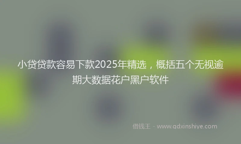 小贷贷款容易下款2025年精选，概括五个无视逾期大数据花户黑户软件