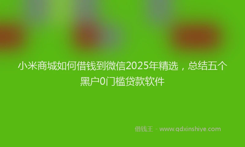 小米商城如何借钱到微信2025年精选，总结五个黑户0门槛贷款软件