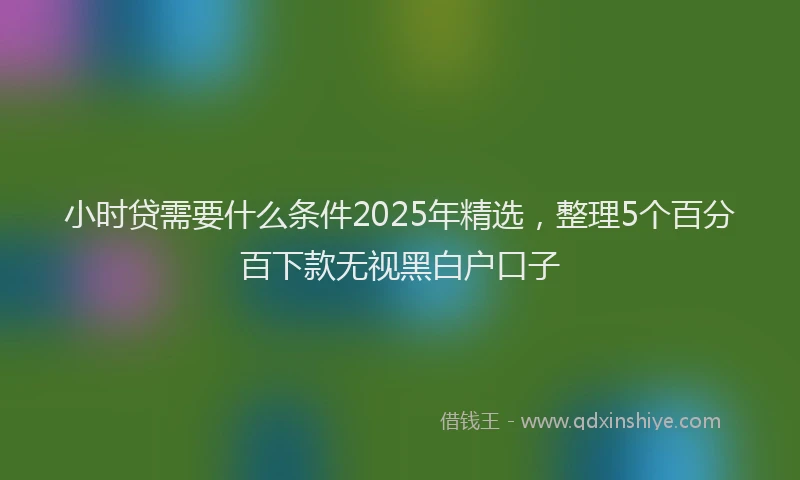 小时贷需要什么条件2025年精选，整理5个百分百下款无视黑白户口子