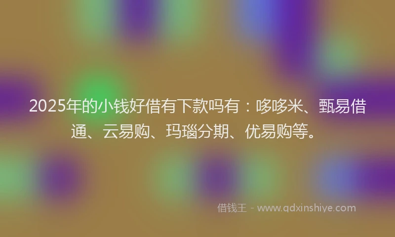 2025年的小钱好借有下款吗有：哆哆米、甄易借通、云易购、玛瑙分期、优易购等。