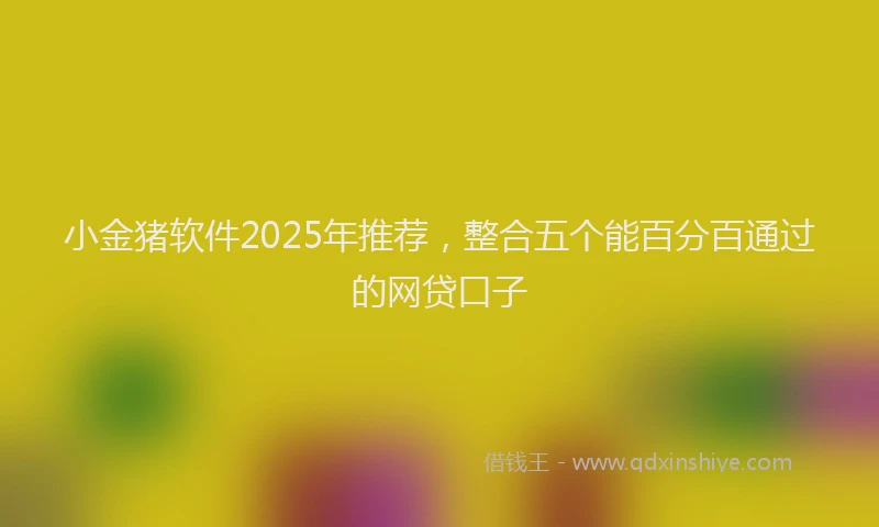 小金猪软件2025年推荐，整合五个能百分百通过的网贷口子