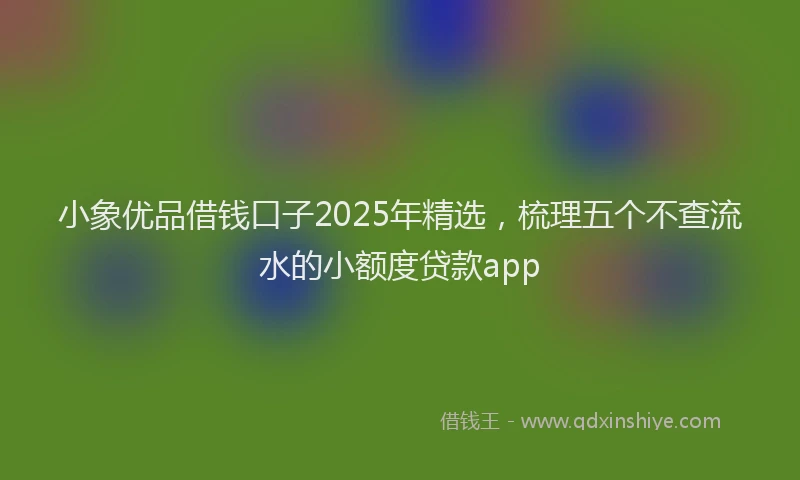 小象优品借钱口子2025年精选，梳理五个不查流水的小额度贷款app