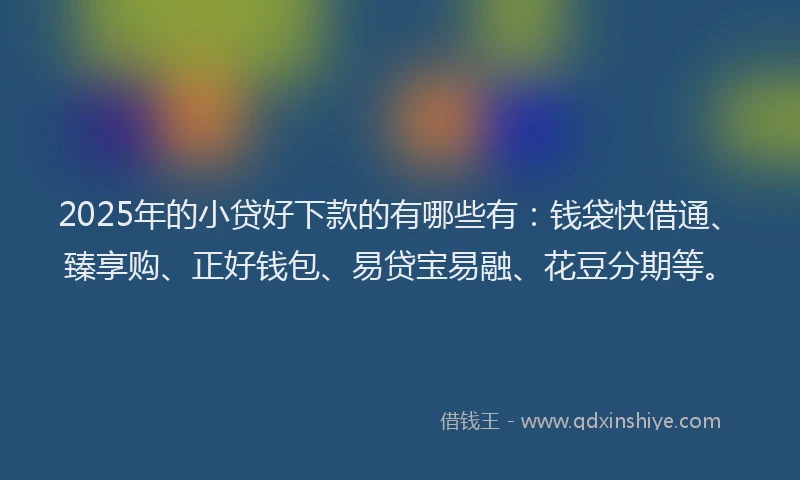 2025年的小贷好下款的有哪些有：钱袋快借通、臻享购、正好钱包、易贷宝易融、花豆分期等。