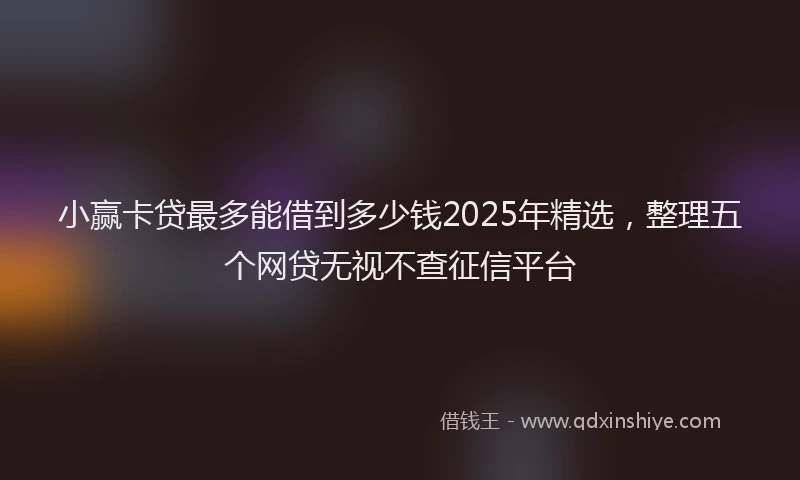 小赢卡贷最多能借到多少钱2025年精选，整理五个网贷无视不查征信平台
