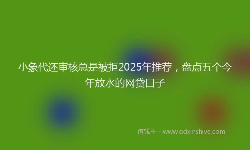 小象代还审核总是被拒2025年推荐，盘点五个今年放水的网贷口子