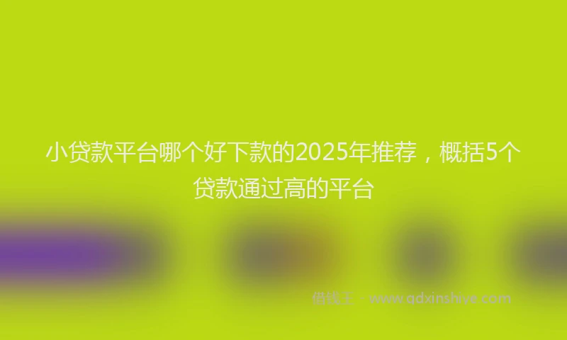 小贷款平台哪个好下款的2025年推荐，概括5个贷款通过高的平台