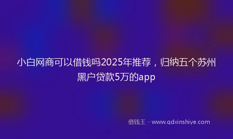 小白网商可以借钱吗2025年推荐，归纳五个苏州黑户贷款5万的app