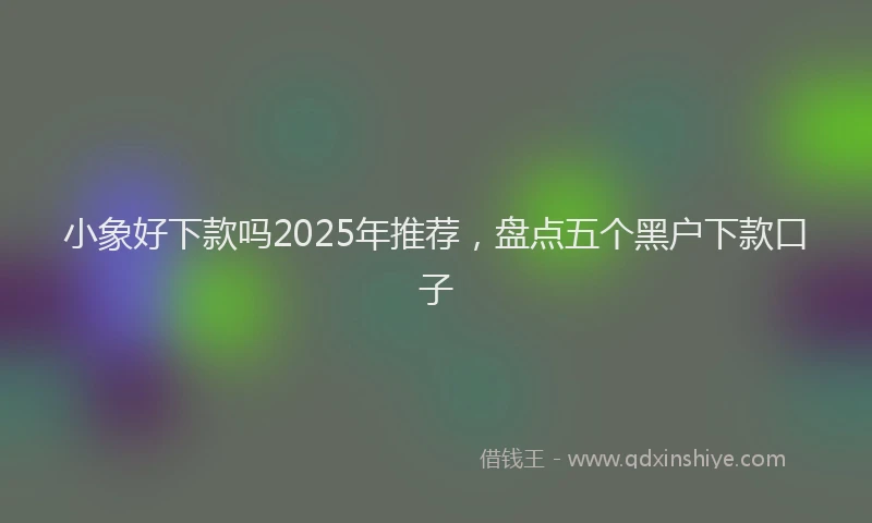 小象好下款吗2025年推荐，盘点五个黑户下款口子