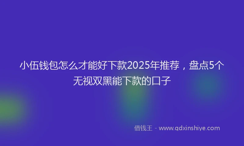 小伍钱包怎么才能好下款2025年推荐，盘点5个无视双黑能下款的口子