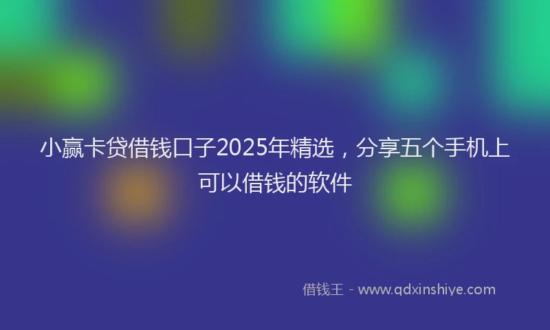 小赢卡贷借钱口子2025年精选，分享五个手机上可以借钱的软件