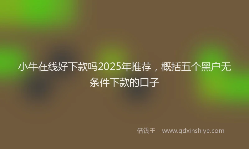 小牛在线好下款吗2025年推荐，概括五个黑户无条件下款的口子
