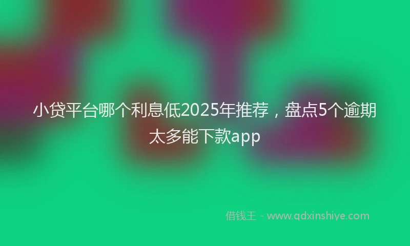 小贷平台哪个利息低2025年推荐，盘点5个逾期太多能下款app