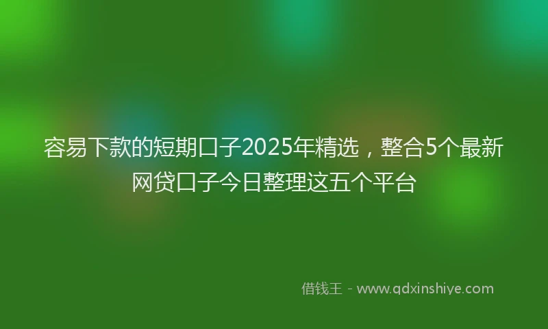 容易下款的短期口子2025年精选，整合5个最新网贷口子今日整理这五个平台