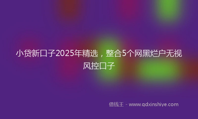 小贷新口子2025年精选，整合5个网黑烂户无视风控口子