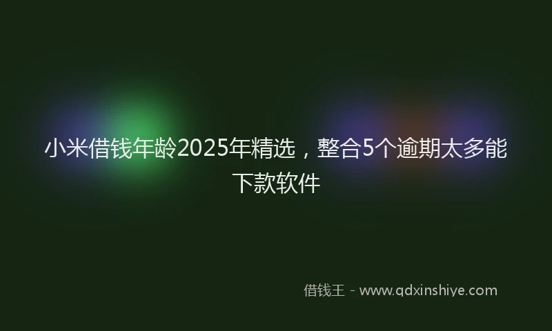 小米借钱年龄2025年精选，整合5个逾期太多能下款软件