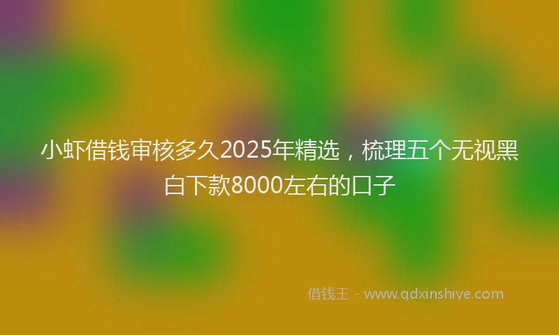 小虾借钱审核多久2025年精选，梳理五个无视黑白下款8000左右的口子