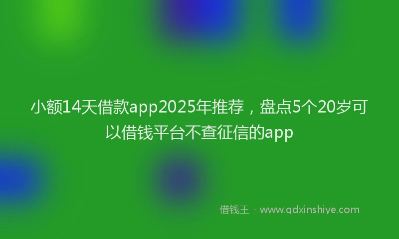 小额14天借款app2025年推荐，盘点5个20岁可以借钱平台不查征信的app